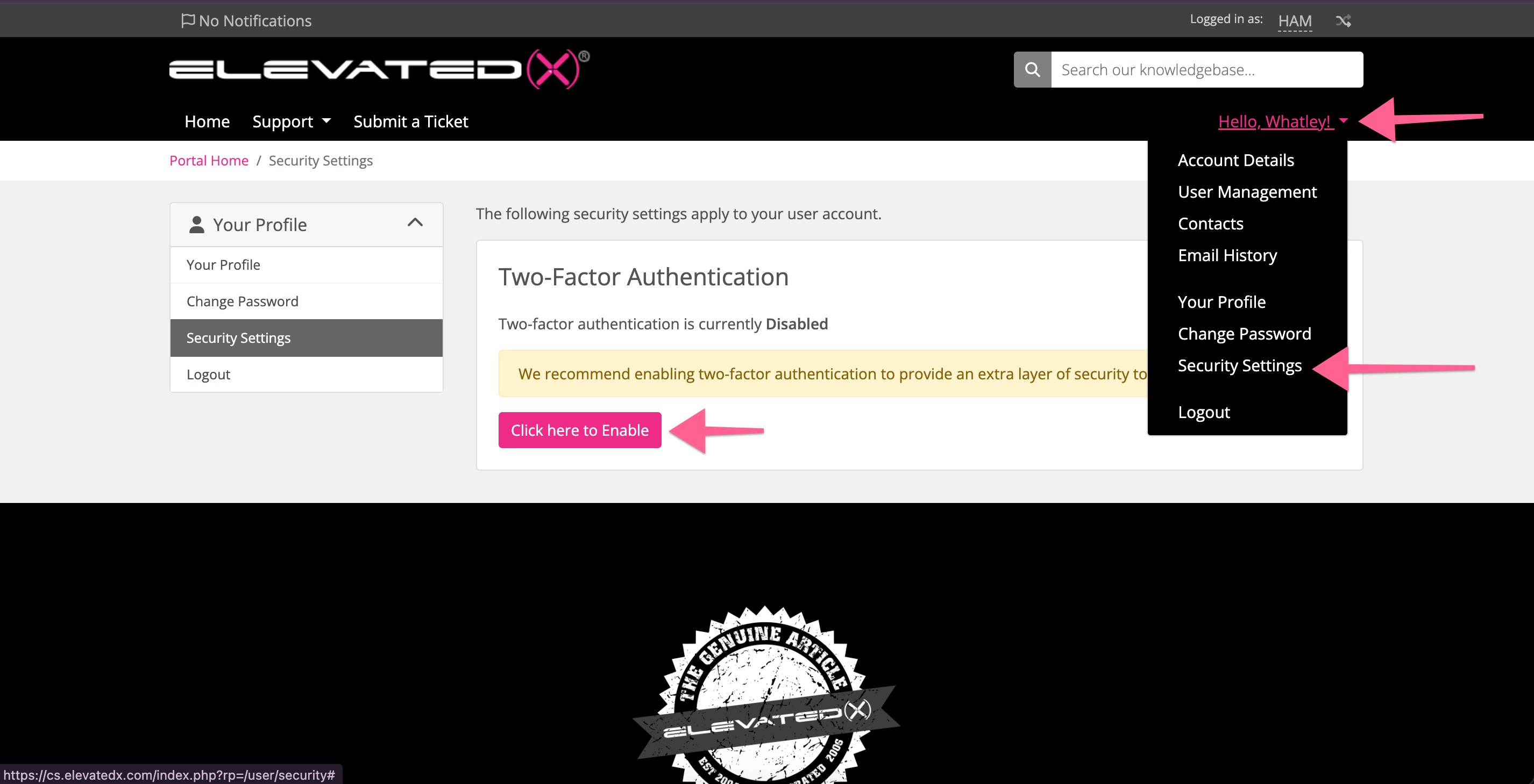Ticket System Seciry settings